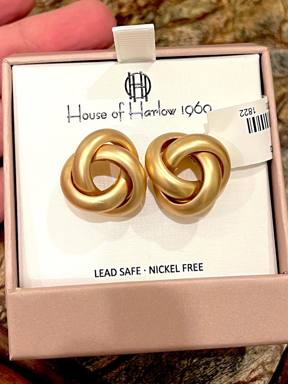 House of Harlow 1960 3 interlocking rings stud earrings in gold